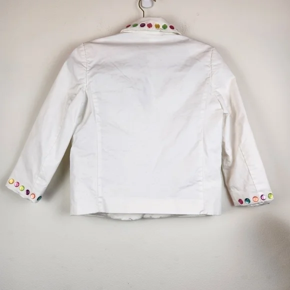 LOVE MOSCHINO white fitted cropped blazer Size US 4 - Picture 2 of 9